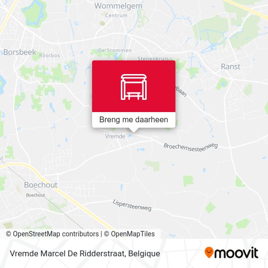 Vremde Marcel De Ridderstraat kaart
