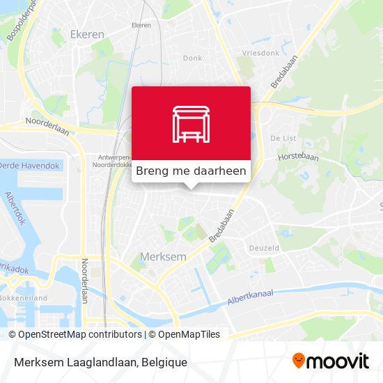 Merksem Laaglandlaan kaart