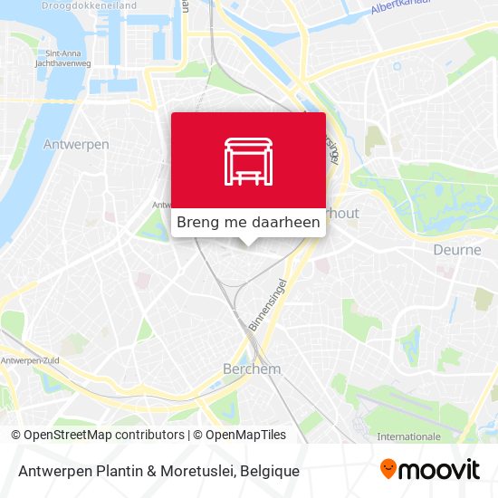 Antwerpen Plantin & Moretuslei kaart