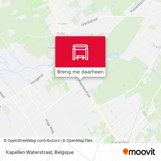 Kapellen Waterstraat kaart