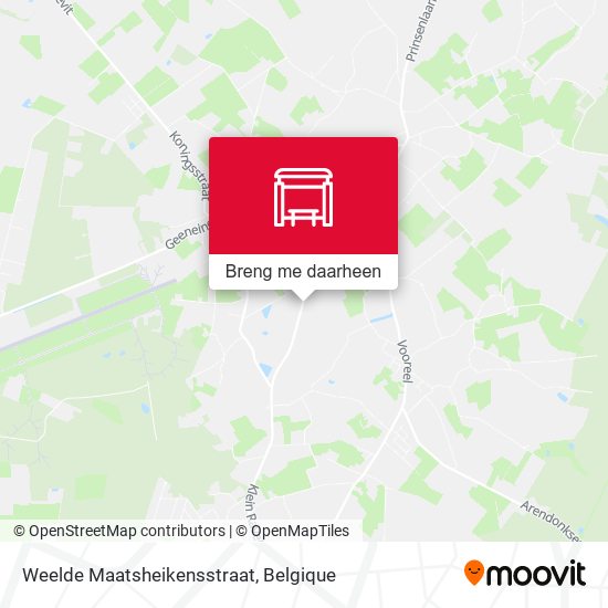 Weelde Maatsheikensstraat kaart