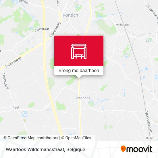Waarloos Wildemansstraat kaart