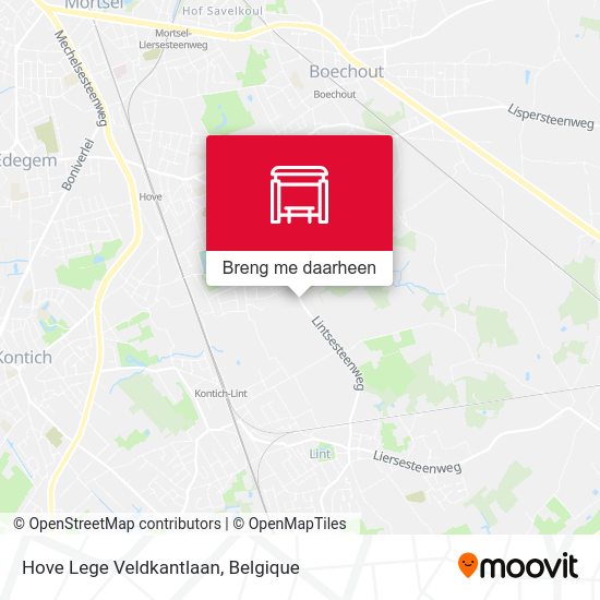 Hove Lege Veldkantlaan kaart
