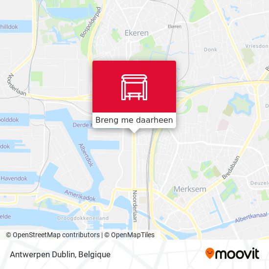 Antwerpen Dublin kaart
