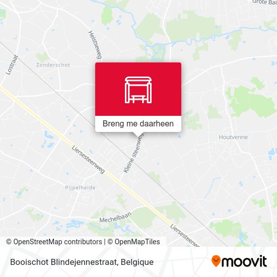 Booischot Blindejennestraat kaart