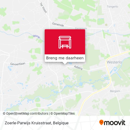Zoerle-Parwijs Kruisstraat kaart
