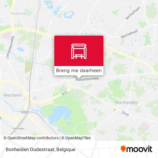 Bonheiden Oudestraat kaart