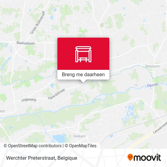 Werchter Preterstraat kaart