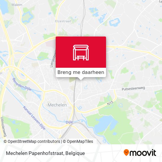 Mechelen Papenhofstraat kaart