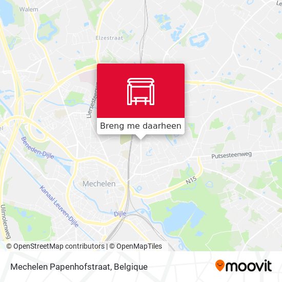 Mechelen Papenhofstraat kaart