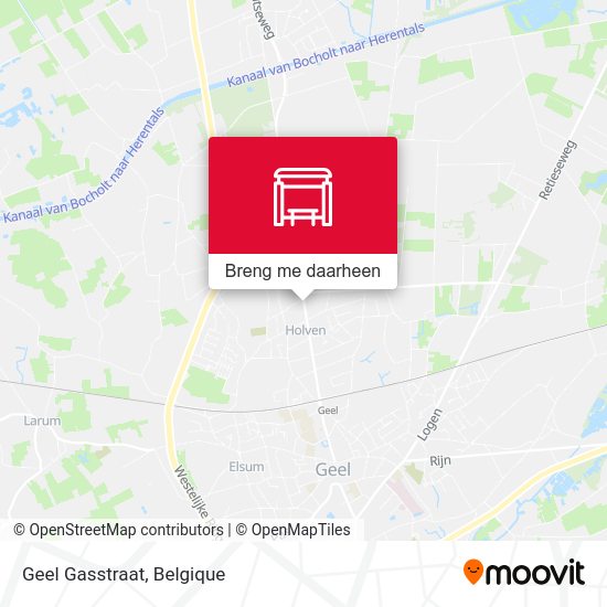 Geel Gasstraat kaart