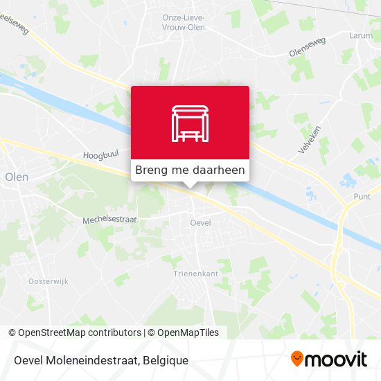 Oevel Moleneindestraat kaart