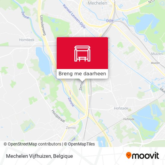 Mechelen Vijfhuizen kaart