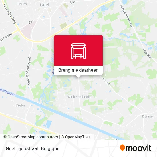 Geel Djepstraat kaart