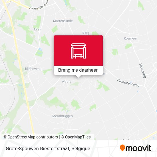 Grote-Spouwen Biestertstraat kaart