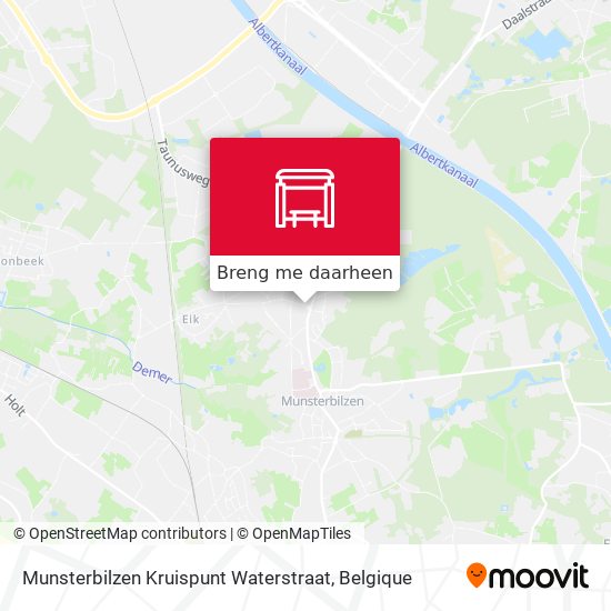 Munsterbilzen Kruispunt Waterstraat kaart