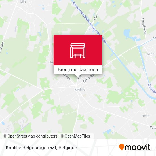 Kaulille Belgebergstraat kaart