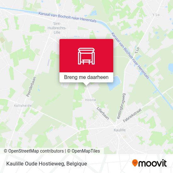 Kaulille Oude Hostieweg kaart
