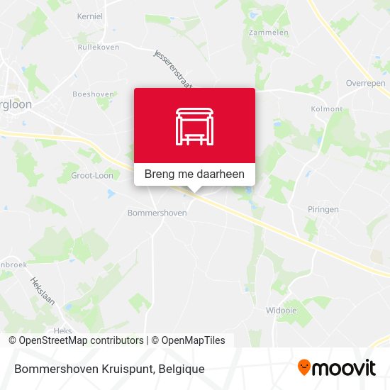Bommershoven Kruispunt kaart