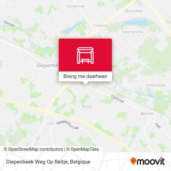 Diepenbeek Weg Op Reitje kaart