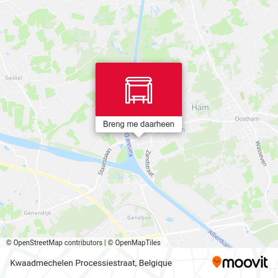 Kwaadmechelen Processiestraat kaart