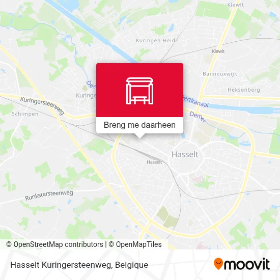 Hasselt Kuringersteenweg kaart