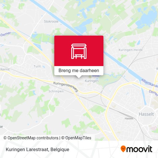 Kuringen Larestraat kaart