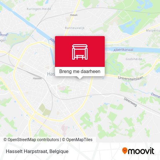 Hasselt Harpstraat kaart