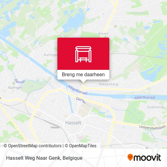 Hasselt Weg Naar Genk kaart