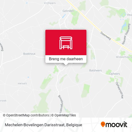 Mechelen-Bovelingen Darisstraat kaart