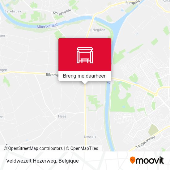 Veldwezelt Hezerweg kaart