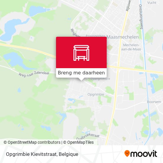 Opgrimbie Kievitstraat kaart