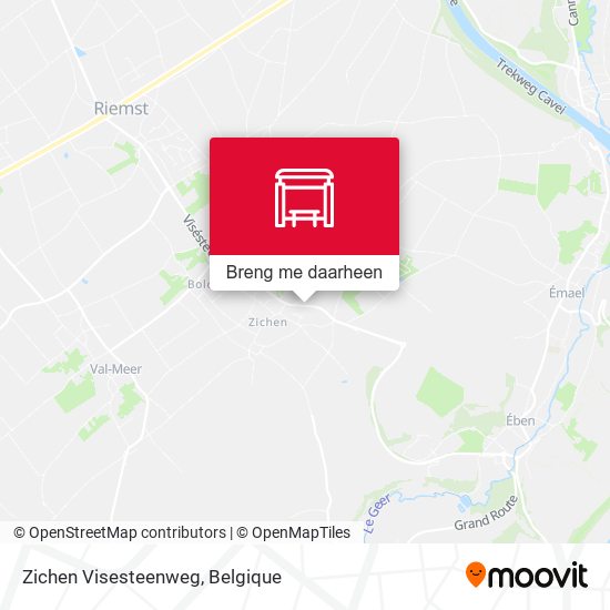 Zichen Visesteenweg kaart