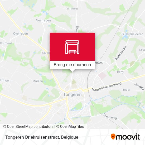 Tongeren Driekruisenstraat kaart