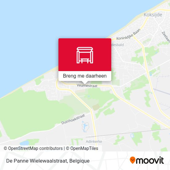 De Panne Wielewaalstraat kaart