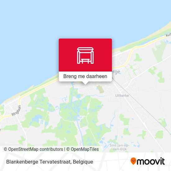 Blankenberge Tervatestraat kaart