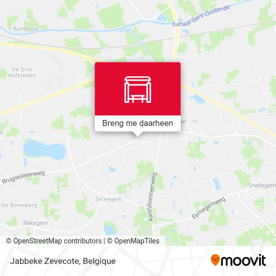 Jabbeke Zevecote kaart