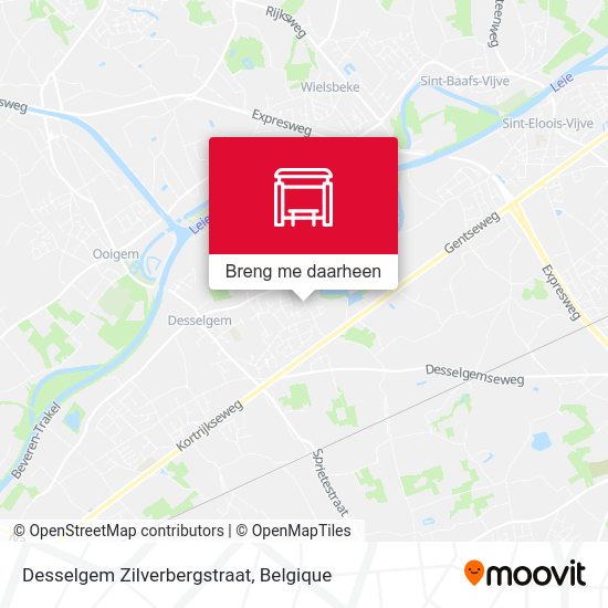 Desselgem Zilverbergstraat kaart