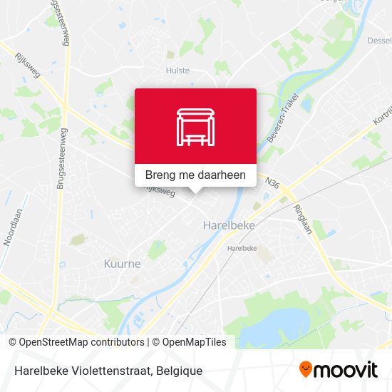 Harelbeke Violettenstraat kaart