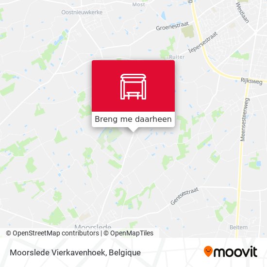 Moorslede Vierkavenhoek kaart