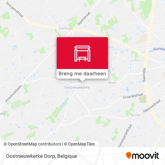 Oostnieuwkerke Dorp kaart