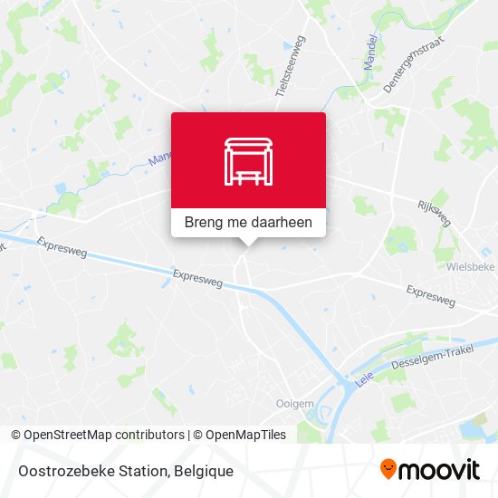 Oostrozebeke Station kaart