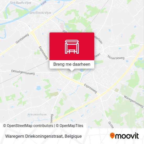 Waregem Driekoningenstraat kaart