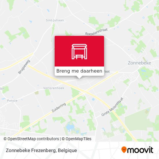 Zonnebeke Frezenberg kaart