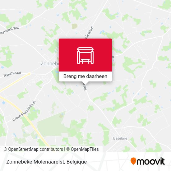 Zonnebeke Molenaarelst kaart