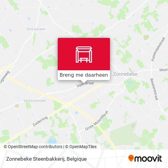 Zonnebeke Steenbakkerij kaart