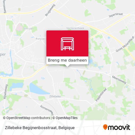 Zillebeke Begijnenbosstraat kaart