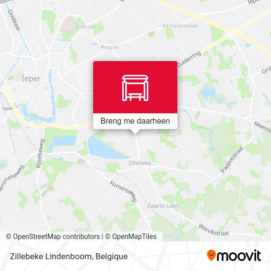 Zillebeke Lindenboom kaart