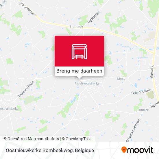 Oostnieuwkerke Bombeekweg kaart