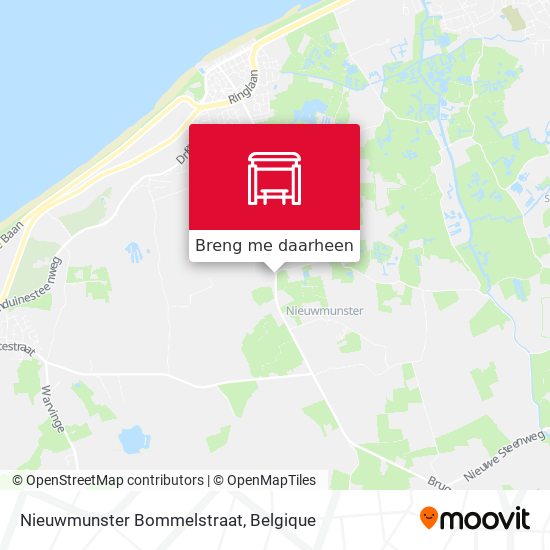 Nieuwmunster Bommelstraat kaart